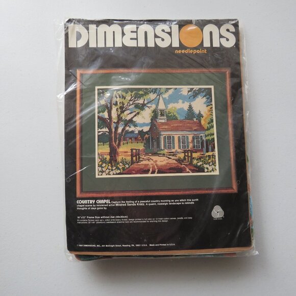 Country Chapel Dimensions Needlepoint Vintage Kit #2249, 1984 - Picture 1 of 8